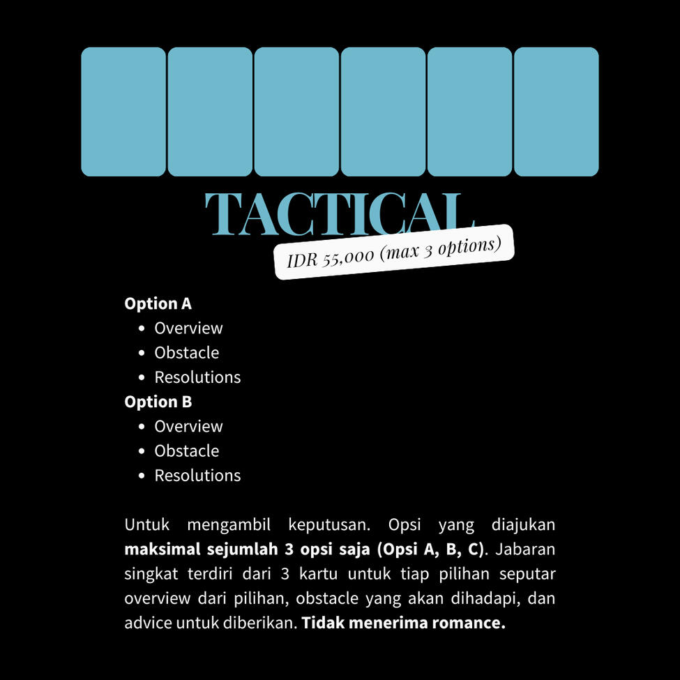 Tactical IDR 55,000 (Max 3 options)