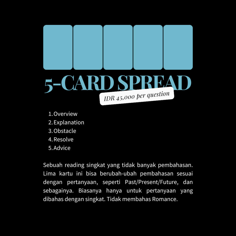 5-Card Spread IDR 45,000 per question
